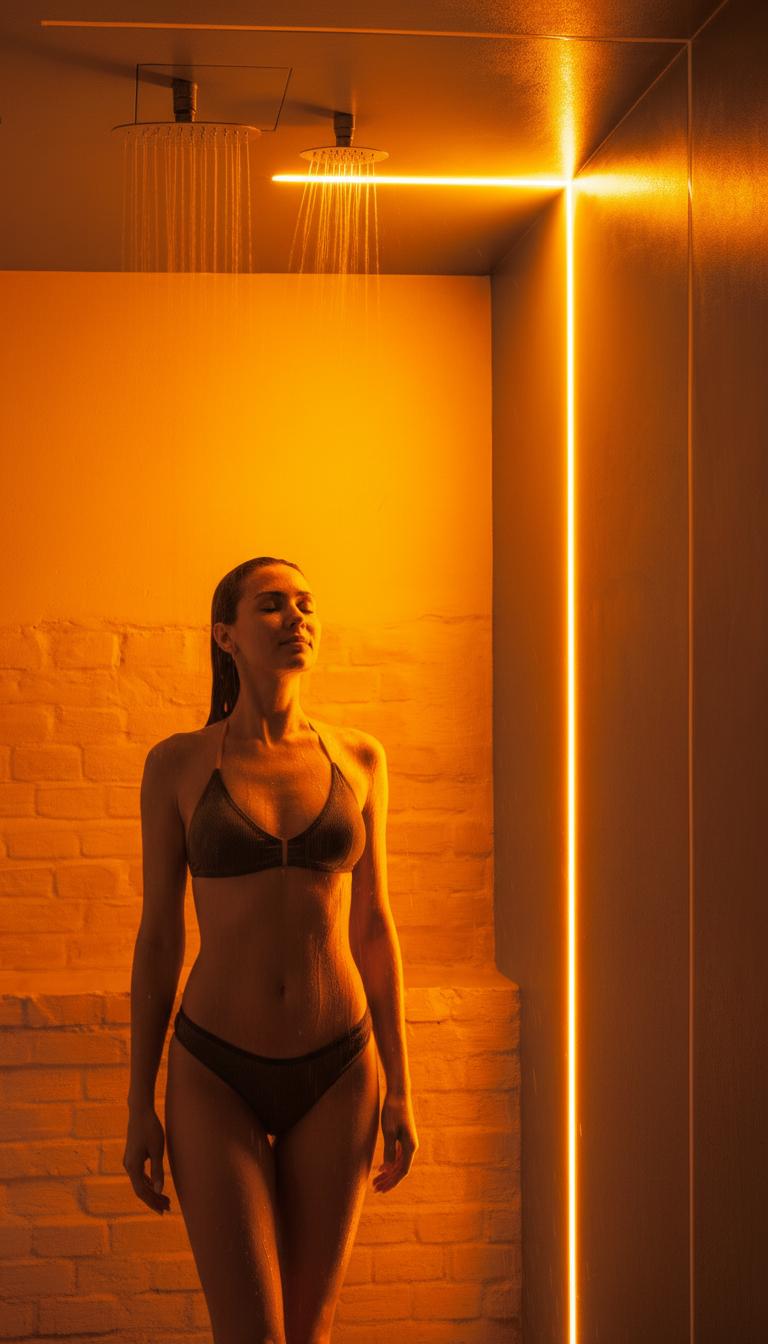 Donna sotto doccia emozionale