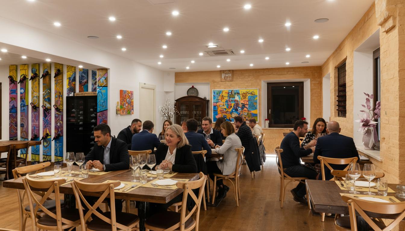 Sala con persone ai tavoli